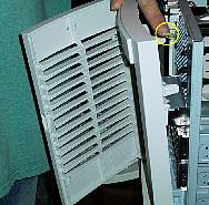 With the trim panel partially removed